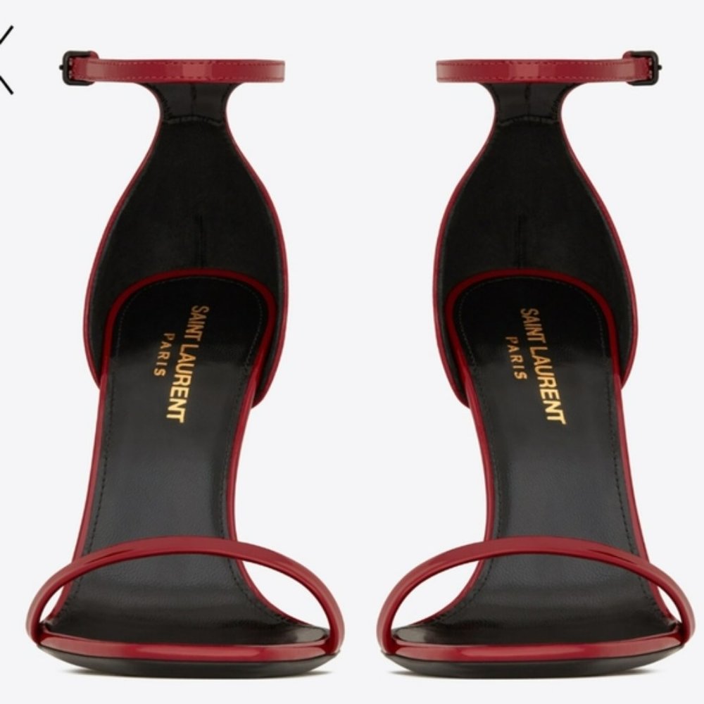 Saint Laurent Opyum YSL High Heel Sandals Red-8.5 - Picture 4 of 9